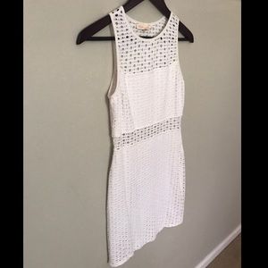 White eyelet bodycon dress